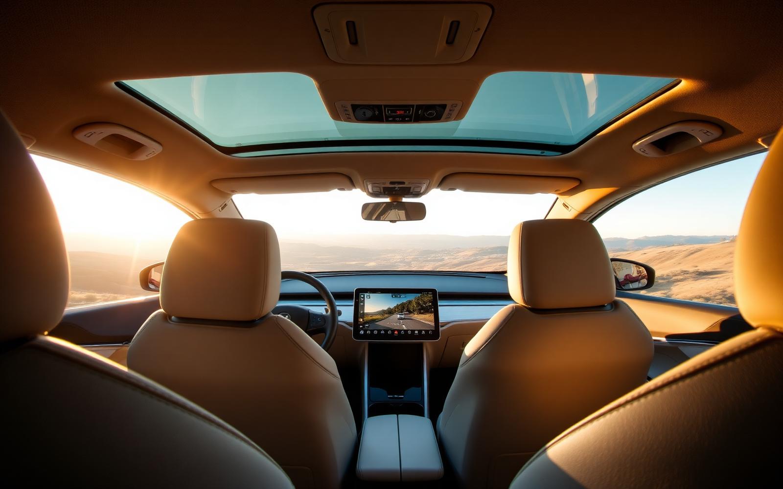 Interior de veículo elétrico premium
